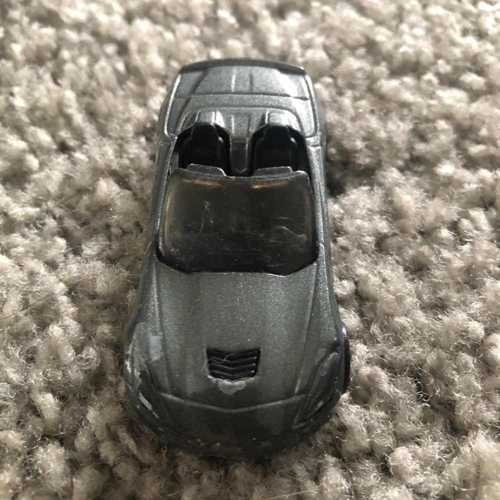 Grey hot wheels convertible sports car